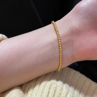 洗澡可戴包金珠珠简约百搭气质可水洗叠带基础细本命年手链轻奢女