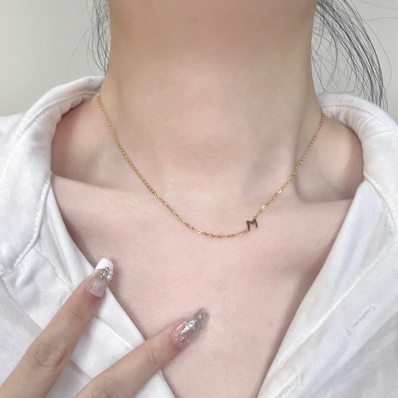 博主简约风复古百搭锁骨链