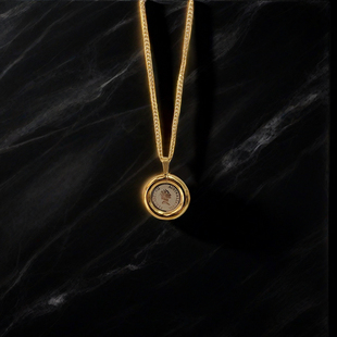 南法小巧金币项链女王气场实心厚牌质感双面可带颈链大方圆牌ins