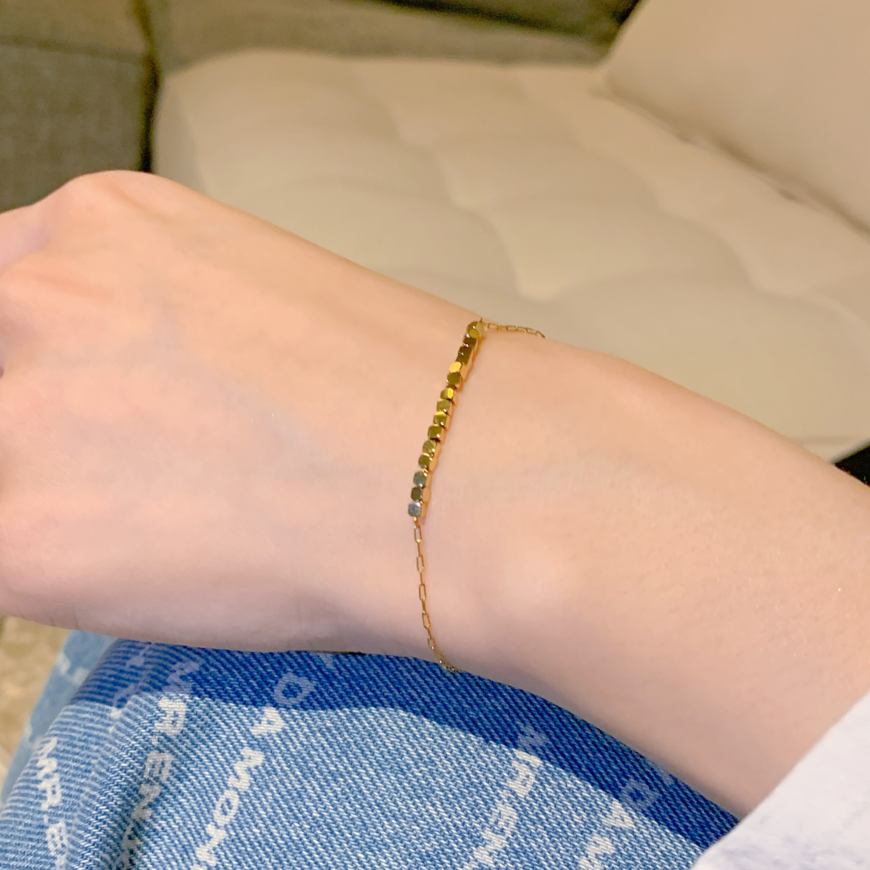 可水洗礼物碎银手链钛钢小精致