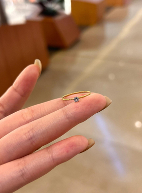 素圈锆石金属戒指质感