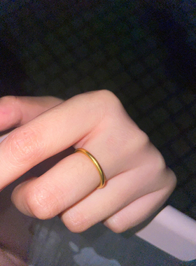 质感封存!显眼不掉色仿真金戒指新年气质款叠戴18k包金圆滚滚福气