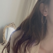 韩国东大门瘦脸甜酷女孩高级感法式 慵懒简约气质圆圈耳环网红同款