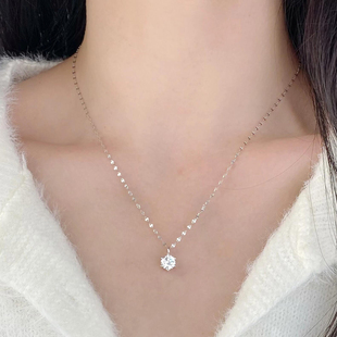 单颗锆石锁骨链轻奢配饰 鼻屎钻项链女新款 赵露思同款 透亮质感大款