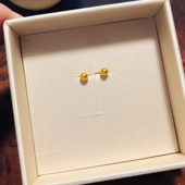 实用性强复古小巧金豆金球日常通勤养耳洞包金防过敏百搭耳钉秋冬