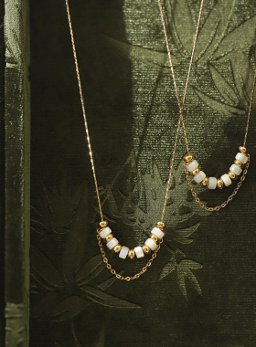 古风优雅玉竹节项链玉石雕琢节节高升造型精致国风增添东方韵味感