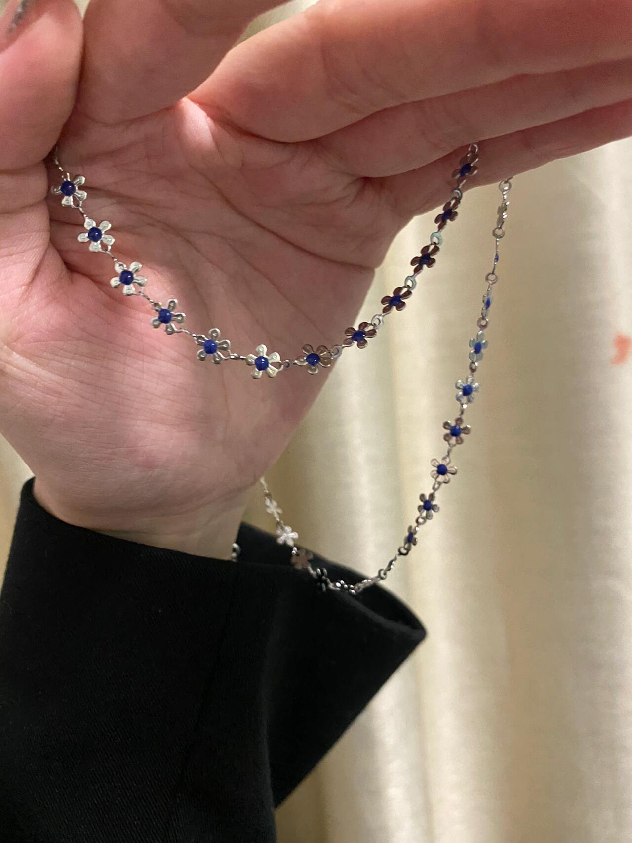 克莱因小蓝花项链!清新淡雅显白可爱少女油画感有个性精致大方潮