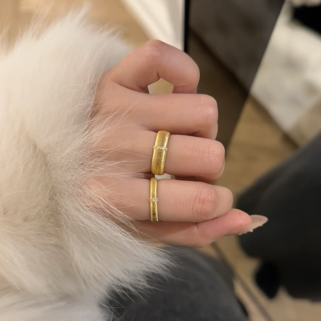 很显贵！rich戒指洋气组合装高级食指有品味大方新年仿真金古法潮