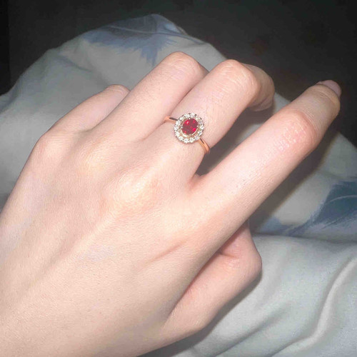 略带贵气感红宝石戒指ins轻奢