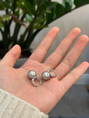 真多麻银色水桶耳环精致高级