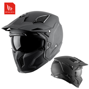 西班牙MT头盔街霸骑行赛车复古盔可拆卸哈雷机车个性摩托车男全盔
