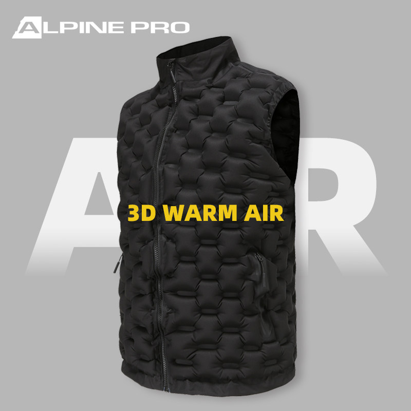 阿尔派妮2023保暖黑科技功能空气马甲男滑雪冬季防寒内搭背心