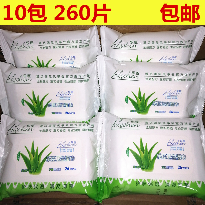 乐臣26片湿巾 芦荟湿巾 清洁护理卫生免冲洗湿巾每10包19.8包邮