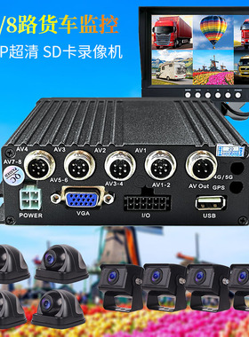 货车半挂车6路8路盲区辅助SD卡录像机行车记录仪大巴MDVR录像系统