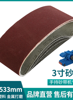 LUXTER/洛克士 3寸手持式砂带机用 砂带75X533mm