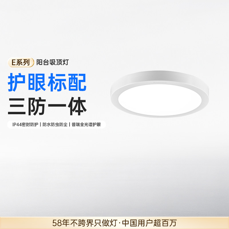 德国柏曼无缝阳台防水吸顶灯图片