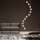 德国柏曼loft公寓客厅楼梯灯现代简约轻奢挑空别墅复式 楼长吊灯具