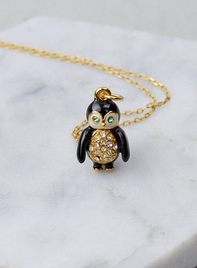 欧美饰品家JC镀金清仓釉彩小企鹅