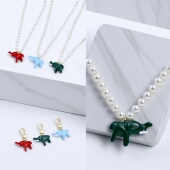 欧美饰品吉象如意小众轻奢高级感百搭施家珍珠项链小象吊坠项坠