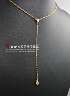 质感镀金精致简约Y项链毛衣链