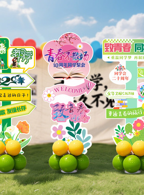 同学聚会场景布置指引迎宾立牌20三十周年相聚氛围杆拍照留念kt板