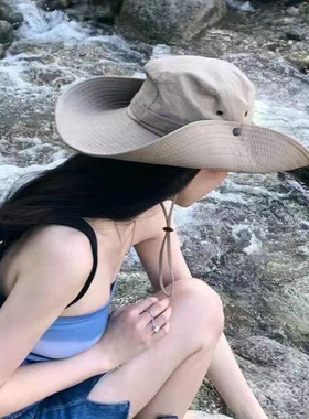 酷然防晒登山渔夫帽头围牛仔帽