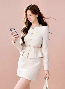 21960 小香风气质圆领收腰遮肚假两件包臀连衣裙名媛宴会礼服裙子