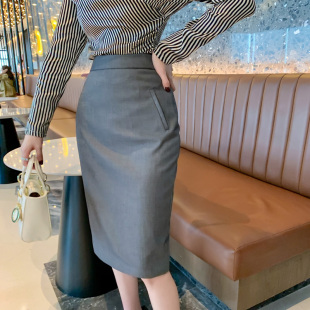 半身裙秋冬女小个子搭配卫衣百搭包臀中裙显瘦格子御姐风高腰裙子