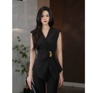 轻职场设计感显瘦上衣 原创设计小衫 35510夏季 新款