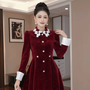 61555 欧洲站穿搭礼服连衣裙新款小众轻奢千金风显瘦连衣裙礼服