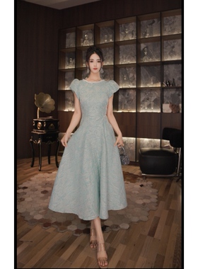 七爷定制 国内设计师品牌 显瘦气质重工连衣裙 45148