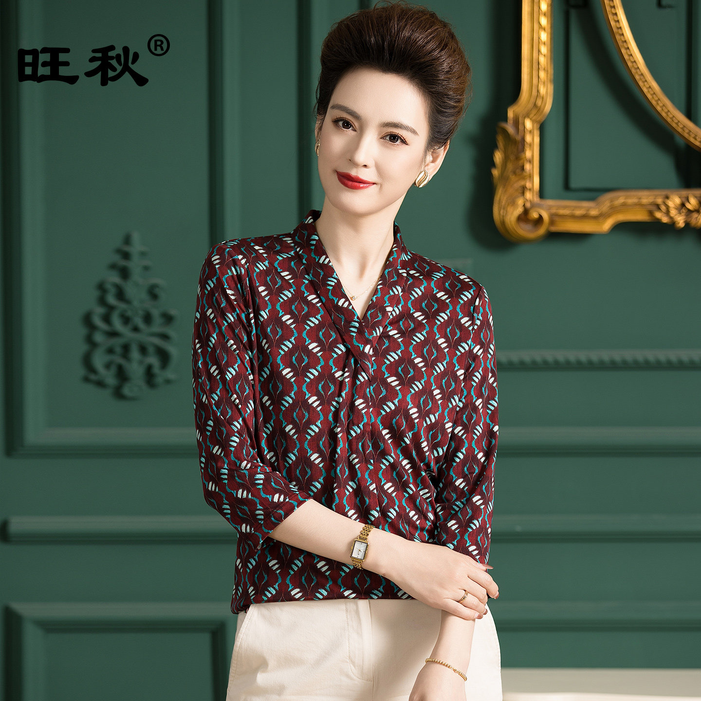2026夏季新款印花桑蚕丝衬衫女图片