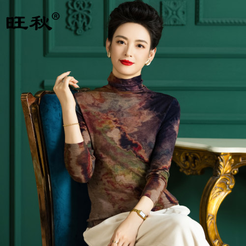 旺秋堆堆领复古水溶羊毛针织毛衣