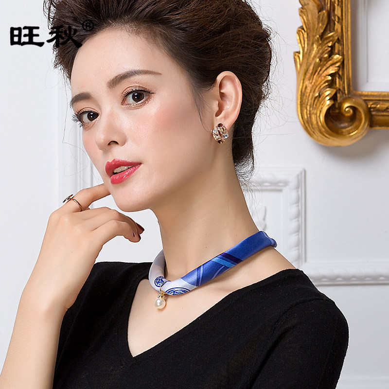 韩版桑蚕丝磁铁吸扣装饰小方巾图片