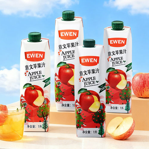 EWEN意文苹果汁1L塞浦路斯进口橙汁菠萝汁苹果汁复合果汁进口果汁