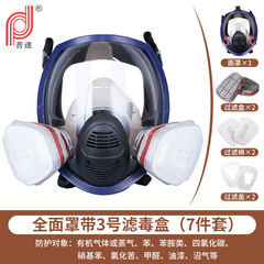 Mặt nạ chống khí bảo vệ toàn mặt hóa chất phun sơn thuốc trừ sâu chống bụi formaldehyde độc ​​mặt nạ toàn mặt mặt nạ phòng độc 3m chính hãng