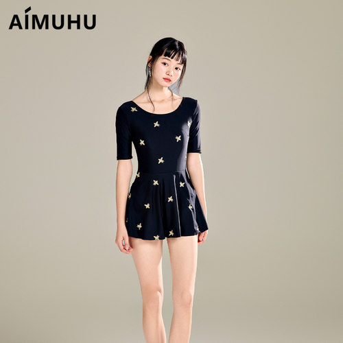 AIMUHU裙式连体比基尼女