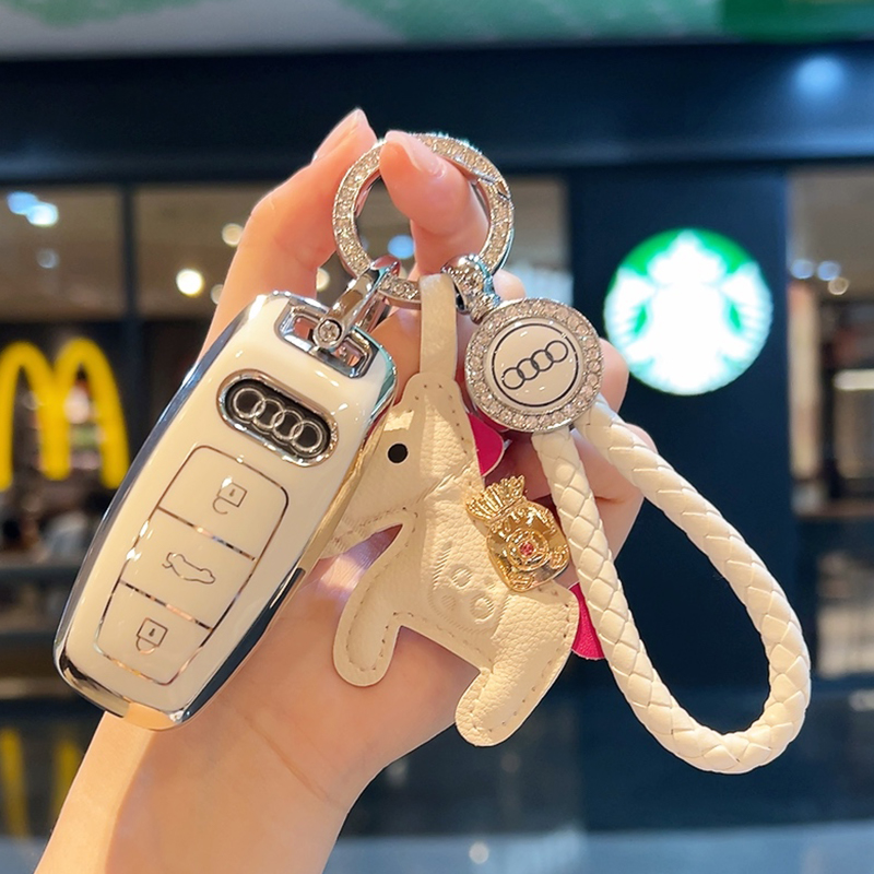 适用于奥迪A6L钥匙套2025款A3L男女Q4etron高档扣Q7 A7 A8 Q8 Q6