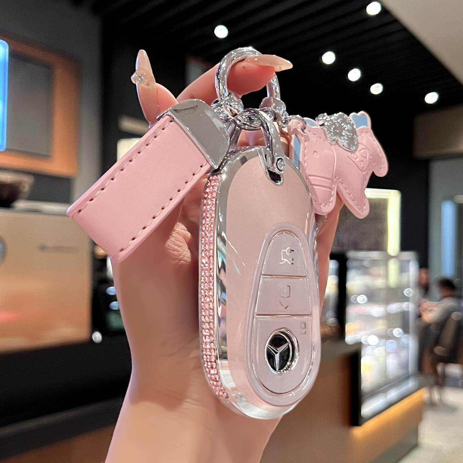 适用于奔驰钥匙套C260L保护壳E300L高级GLC300扣200L汽车e260女士