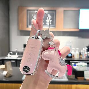 适用马自达钥匙套cx4壳cx5昂克赛拉3阿特兹6睿翼7包cx9镶钻车扣女