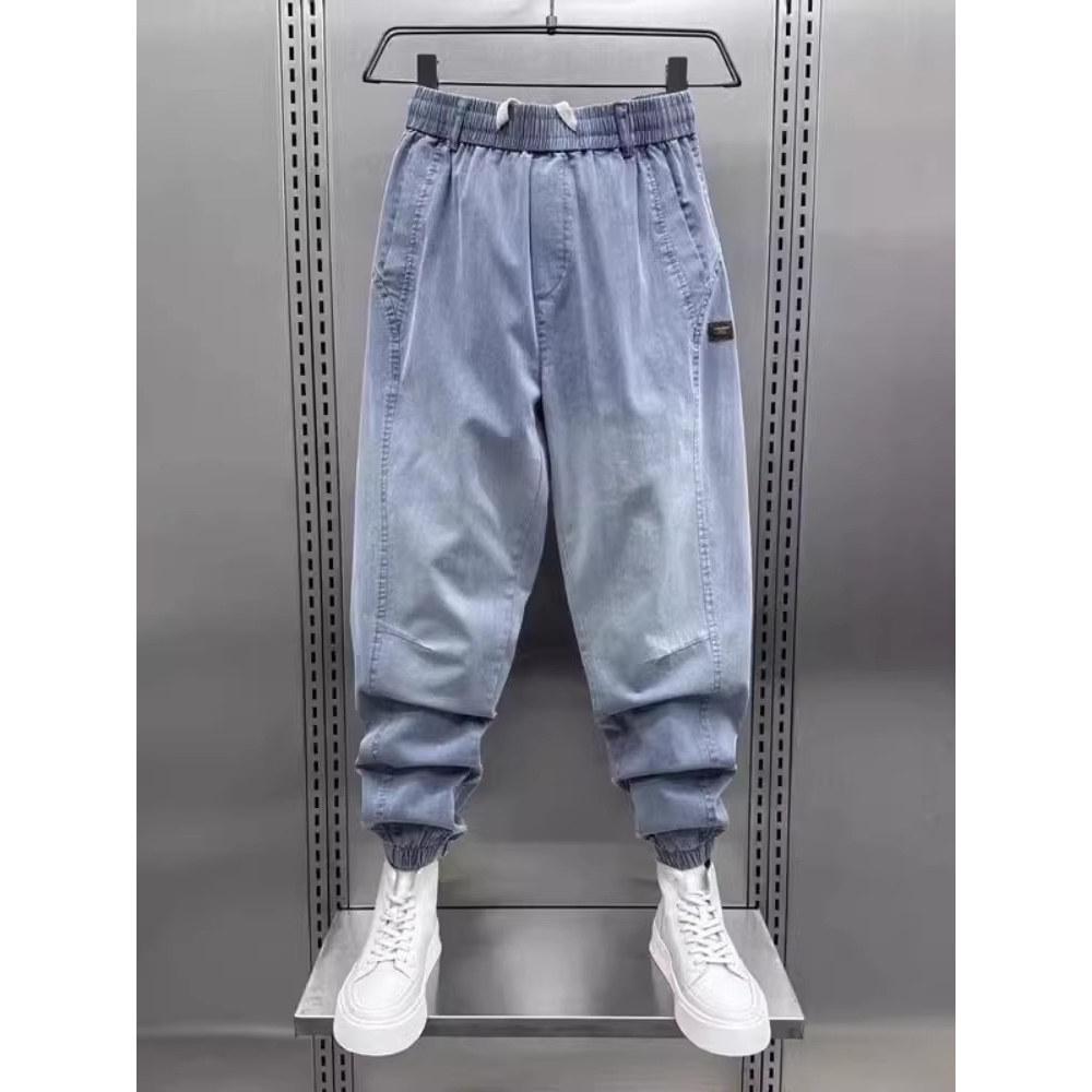 胖mm特大码300斤休闲拼接牛仔裤男女装秋冬季百搭宽松束脚哈伦裤2,女装/女士精品,牛仔裤,淘宝优惠券,粉丝福利购,淘宝优惠卷