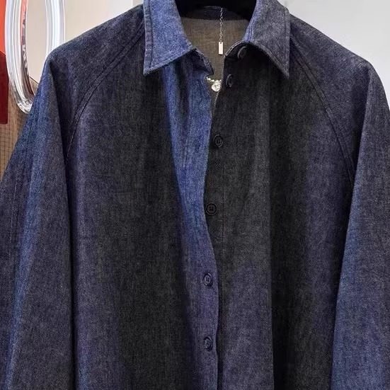 加大码300斤设计感独特印花慵懒风休闲牛仔衬衫女秋季外套上衣2