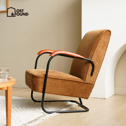 牛皮北欧原创设计复古铁艺休闲椅