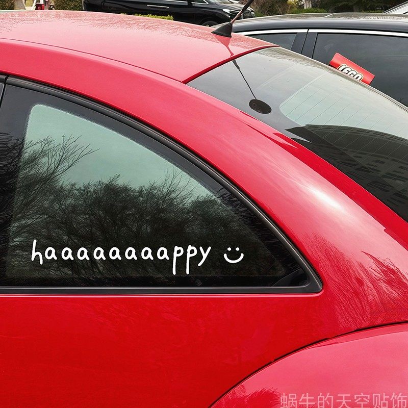 Персонализированная и интересная английская наклейка happy car sticker треугольное окно бровь колесо хвост наклейка для украшения лобового стекла Изображение 1