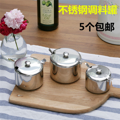 不锈钢带盖商用辣椒油调味罐特价