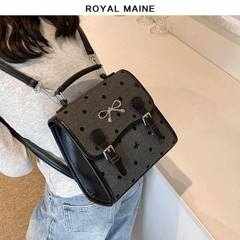 royalmaine包包女新款蝴蝶单肩斜挎包大容量通勤包多用双肩包