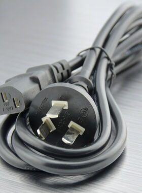 主机电源线 台式电脑投影显示器打印机线  品字头直头三孔电源线