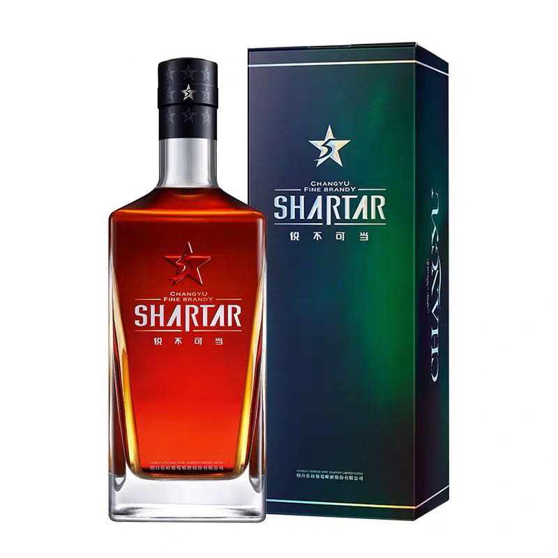 张裕新锐五星金奖白兰地 单瓶洋酒葡萄蒸馏酒餐酒40度700ml礼盒装