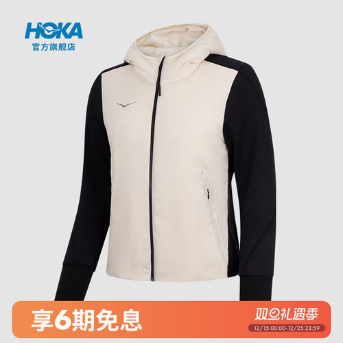 HOKA跑步长袖连帽棉服轻便