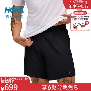 男士 夏季 ONE 7英寸二合一短裤 跑步运动透气舒适黑色 ONE新款 HOKA